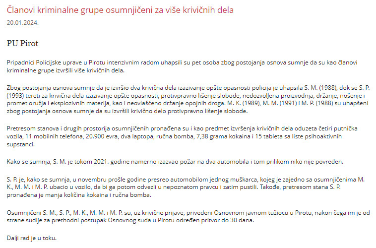Serbia-avmp/Clanovi-kriminalne-grupe-osumnjiceni-za-vise-krivicnih-dela