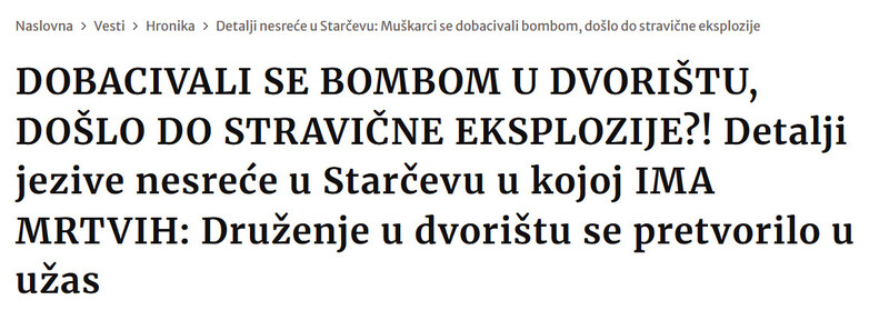 Serbia-avmp/DOBACIVALI-SE-BOMBOM-U-DVORISTU-DOSLO-DO-STRAVICNE-EKSPLOZIJE-Detalji-jezive-nesrece-u-Starcevu-u-kojoj-IMA-MRTVIH-Druzenje-u-dvoristu-se-pretvorilo-u-uzas