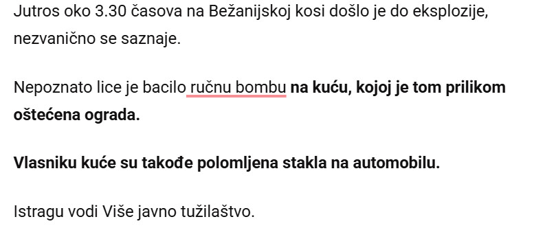 Serbia-avmp/DRAMA-NA-BEZANIJSKOJ-KOSI-Bacena-bomba-na-kucu-vlasniku-polomljena-stakla-na-automobilu_1