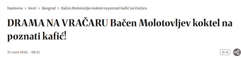 Serbia-avmp/DRAMA-NA-VRACARU-Bacen-Molotovljev-koktel-na-poznati-kafic