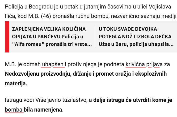 Serbia-avmp/DRAMA-U-BEOGRADU-Pronadena-RUCNA-BOMBA-kod-muskarca-Policija-hitno-reagovala