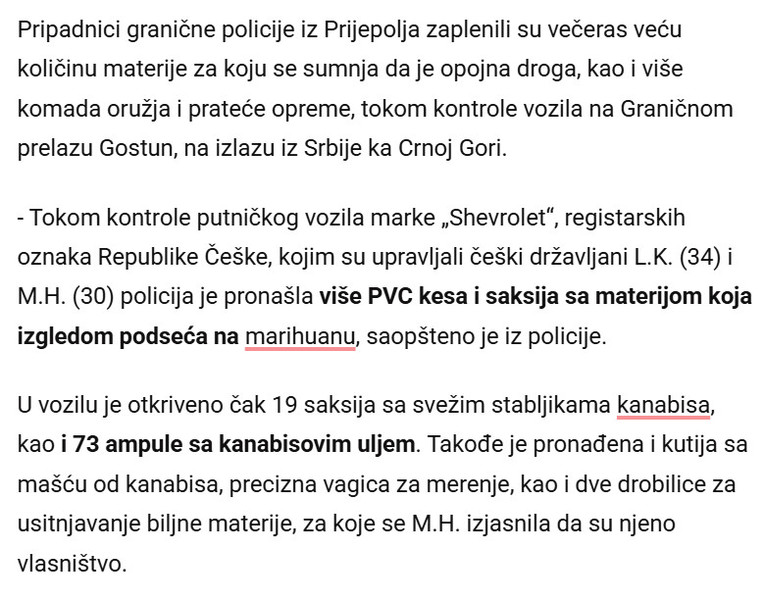 Serbia-avmp/DROGU-ZLATO-I-ORUZJE-SPAKOVALI-U-AUTOMOBIL-Drama-na-granicnom-prelazu-sa-Srbijom-Uhapsene-dve-osobe_1