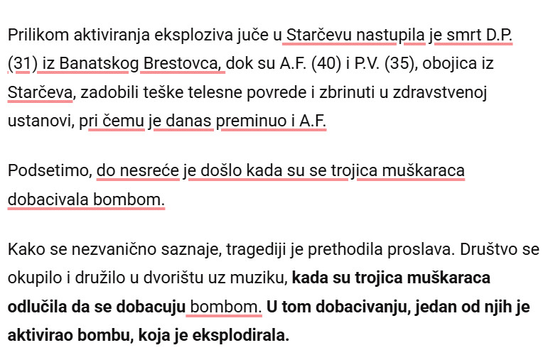 Serbia-avmp/DVOJICA-PRIJATELJA-POGINULA-U-ESKPLOZIJI-BOMBE-Oglasilo-se-tuzilastvo-povodom-tragedije-Starcevu