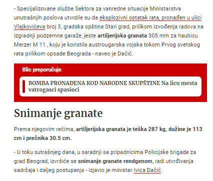 Serbia-avmp/Dacic-o-eksplozivnoj-napravi-nadenoj-u-Vlajkovicevoj-ulici_-Pronadena-artiljer_1