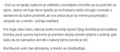 Serbia-avmp/Deca-pronasla-rucnu-bombu-nasred-ulice1