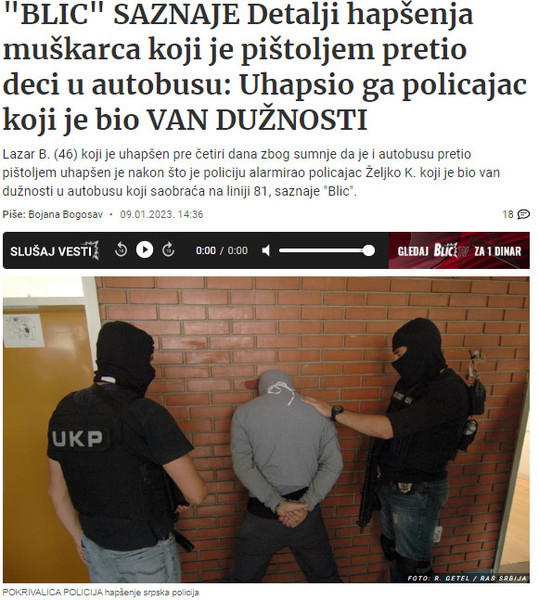 Serbia-avmp/Detalji-hapsenja-muskarca-koji-je-pretio-pistoljem-deci