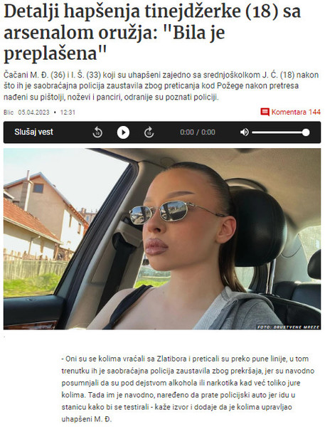 Serbia-avmp/Detalji-hapsenja-tinejdzerke