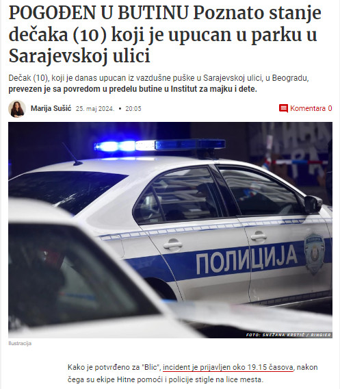 Serbia-avmp/Detalji-pucnjave-u-Beogradu_-Decak-10-sa-povredom-butine-prevezen-u-Institut-z
