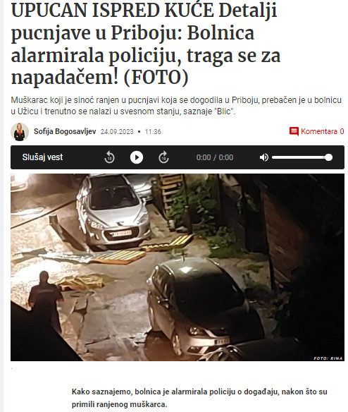 Serbia-avmp/Detalji-pucnjave-u-Priboju_-Bolnica-alarmirala-policiju-traga-se-za-napadacem