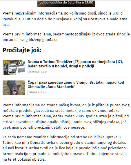 Serbia-avmp/Detalji-pucnjave-u-Tutinu