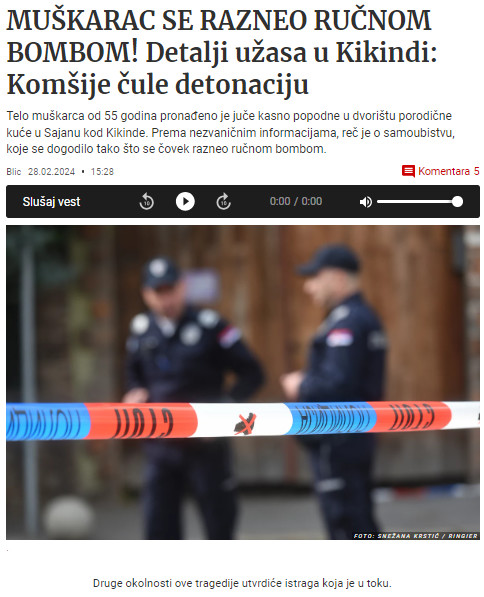 Serbia-avmp/Detalji-uzasa-u-Kikindi_-Muskarac-se-razneo-rucnom-bombom