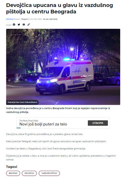 Serbia-avmp/Devojcica-upucana-u-glavu-iz-vazdusnog-pistolja-u-centru-Beograda