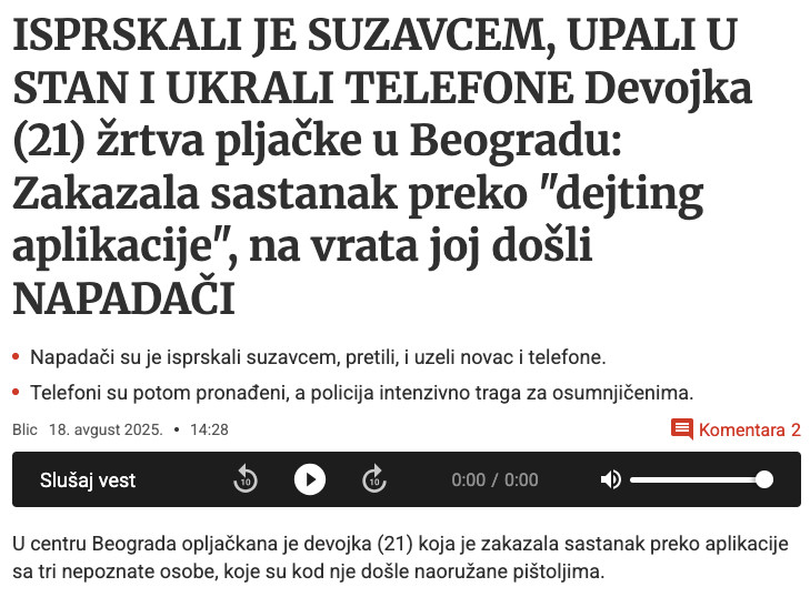 Serbia-avmp/Devojka-zrtva-pljacke-u-centru-Beograda_-Policija-traga-za-napadacima---Blic
