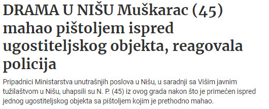Serbia-avmp/Drama-u-Nisu-muskarac-mahao-pistoljem-ispred-ugostiteljskog-objekta