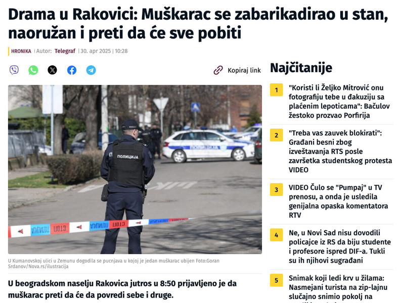 Serbia-avmp/Drama-u-Rakovici_-Muskarac-se-zabarikadirao-u-stan-naoruzan-i-preti-da-ce-sve-