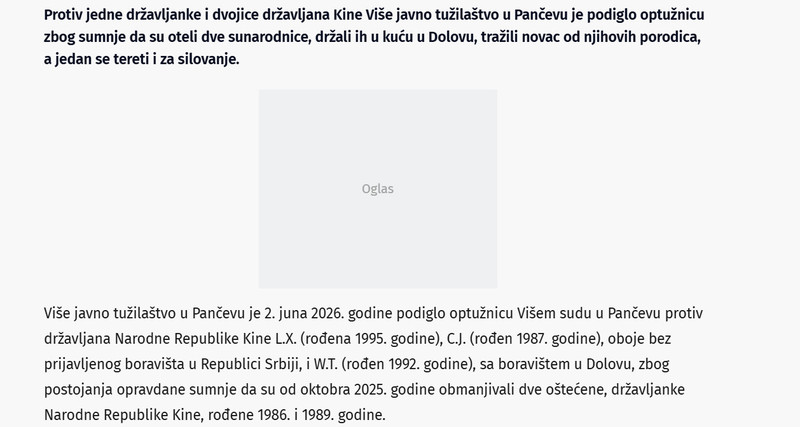 Serbia-avmp/Dve-Kineskinje-odvezli-sa-aerodroma-u-kucu-u-Dolovu-maltretirali-ih-silovali-i-trazili-od-njihovih-porodica-novac-Optuzeno-troje-kineskih-drzavljana-medu-njima-i-jedna-zena_1