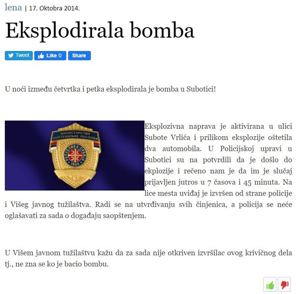 Serbia-avmp/Eksplodirala-bomba