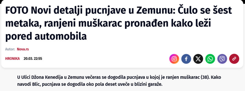 Serbia-avmp/FOTO-Novi-detalji-pucnjave-u-Zemunu-Culo-se-sest-metaka-ranjeni-muskarac-pronaden-kako-lezi-pored-automobila