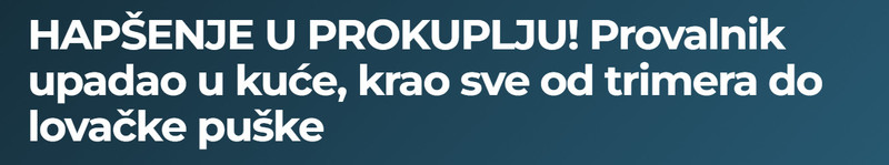 Serbia-avmp/HAPSENJE-U-PROKUPLJU-Provalnik-upadao-u-kuce-krao-sve-od-trimera-do-lovacke-puske