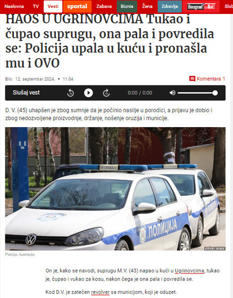 Serbia-avmp/Haos-u-Ugrinovcima_-Tukao-i-cupao-suprugu-ona-pala-i-povredila-se_-Policija-up