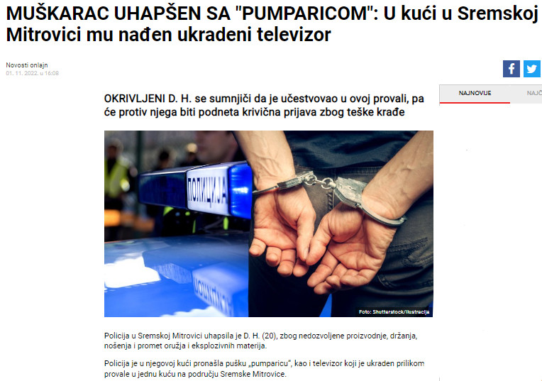Serbia-avmp/Hapsenje-Sremska-Mitrovica-provala-pumparica