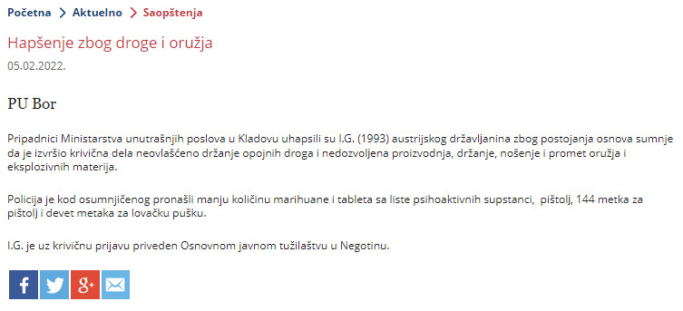 Serbia-avmp/Hapsenje-zbog-droge-i-oruzja
