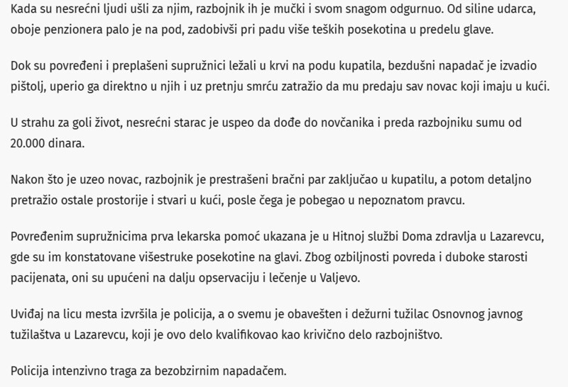 Serbia-avmp/Horor-u-Lazarevcu-Predstavio-se-kao-majstor-pa-pistoljem-opljackao-bracni-par-i-zakljucao-ih-u-kupatilo_2