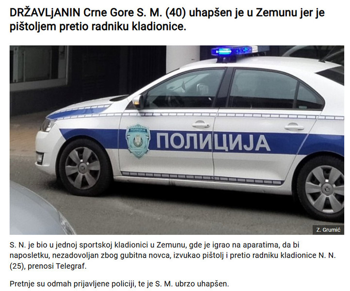 Serbia-avmp/IZGUBIO-NA-KLADIONICI-PA-UPERIO-PISTOLJ-U-RADNIKA_-Crnogorac-napravio-haos-u-Zemunu