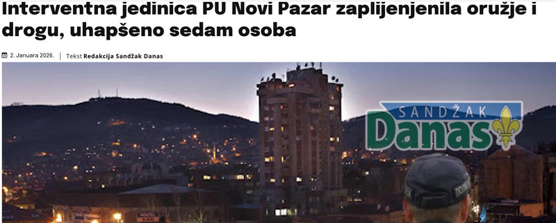 Serbia-avmp/Interventna-jedinica-PU-Novi-Pazar-zaplijenjenila-oruzje-i-drogu-uhapseno-sedam-osoba