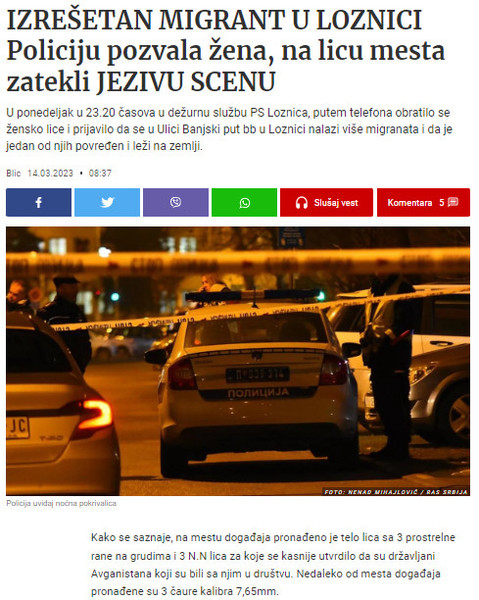 Serbia-avmp/Izresetan-migrant