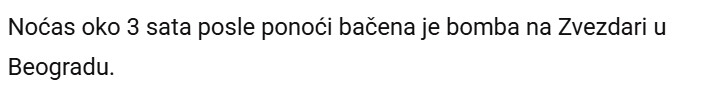 Serbia-avmp/JOS-JEDNA-BOMBA-BACENA-U-BEOGRADU-Eksplozivna-naprava-nadena-kod-zgrade-na-Zvezdari
