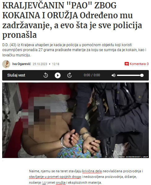 Serbia-avmp/Kraljevcanin-_pao_-zbog-kokaina-i-oruzja