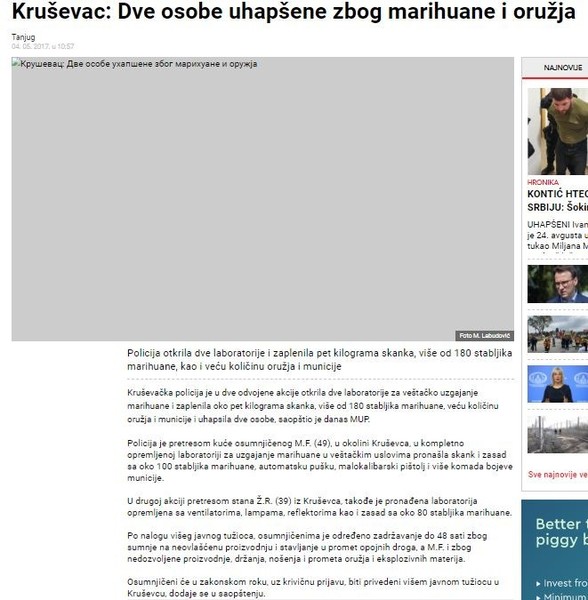 Serbia-avmp/Krusevac_-Dve-osobe-uhapsene-zbog-marihuane-i-oruzja