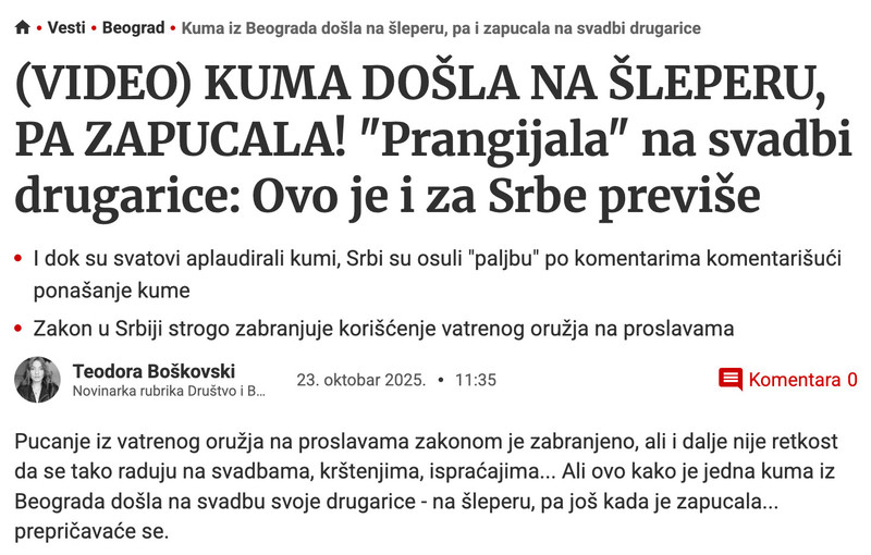 Serbia-avmp/Kuma-iz-Beograda-dosla-na-sleperu-pa-i-zapucala-na-svadbi-drugarice---Blic