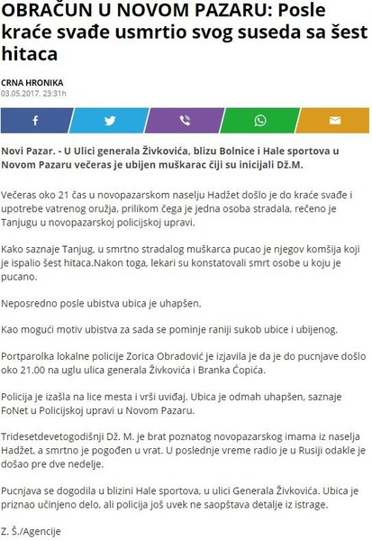 Serbia-avmp/LIKVIDACIJA-U-NOVOM-PAZARU_-U-obracunu-kod-bolnice-ubijen-muskarac