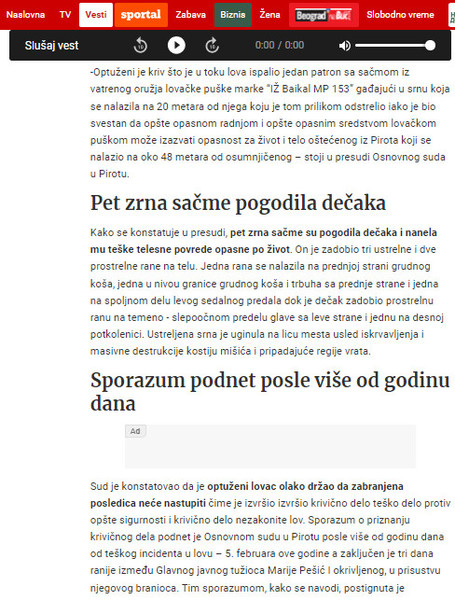Serbia-avmp/Lovac-iz-Pirota-koji-je-umalo-ubio-decaka-u-lovu-sklopio-sporazum-sa-tuzilastv_1