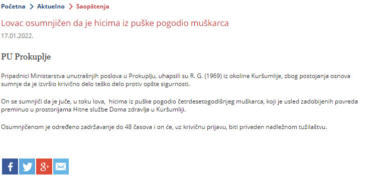 Serbia-avmp/Lovac-osumnjicen-da-je-hicima-iz-puske-pogodio-muskarca