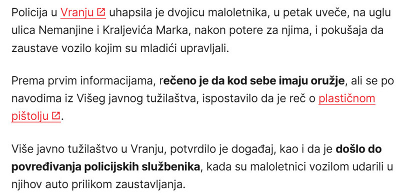 Serbia-avmp/MALOLETNICI-UHAPSENI-POSLE-HAOSA-U-VRANJU-Bezali-kolima-imali-i-pistolj-na-kraju-povredili-policajca_1