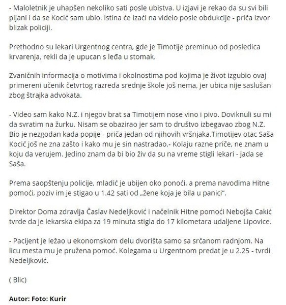 Serbia-avmp/Maloletnik-17-negirao-u-policiji-da-je-pucao-u-Timotija-Kocica_2