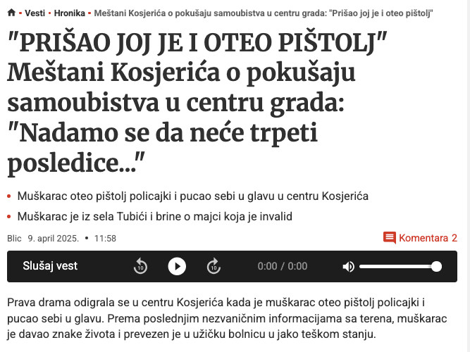 Serbia-avmp/Mestani-Kosjerica-o-pokusaju-samoubistva-u-centru-grada-Prisao-joj-je-i-oteo-p