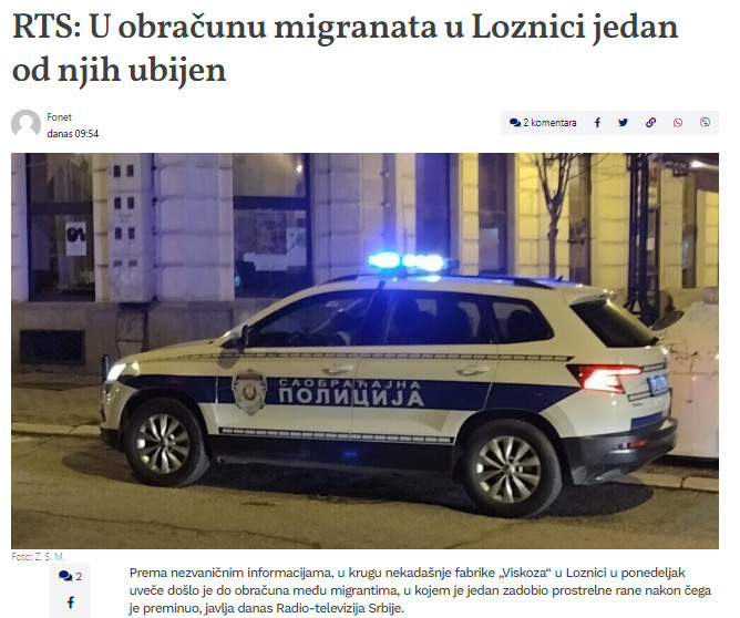 Serbia-avmp/Migrant-ubijen