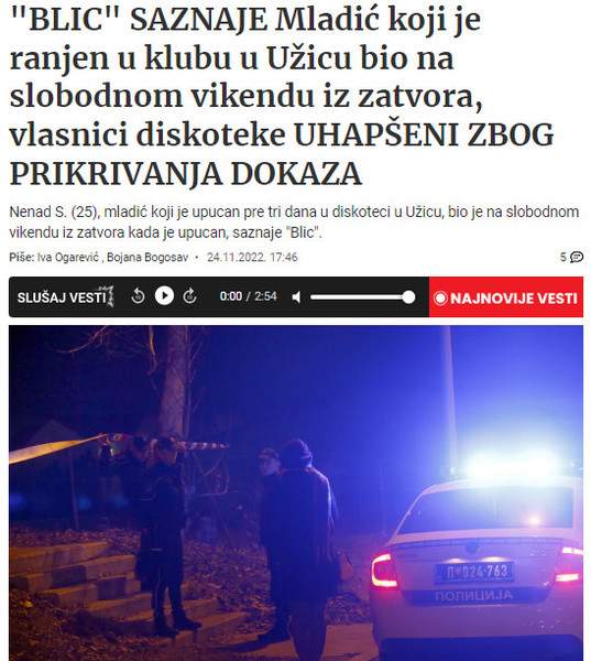 Serbia-avmp/Mladic-koji-je-ranjen-u-klubu-u-Uzicu-bio-na-slobodnom-vikendu1