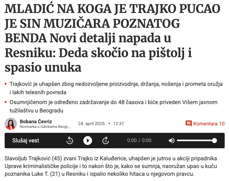 Serbia-avmp/Mladic-na-koga-je-pucao-Slavoljub-Trajkovic-u-Resniku-je-sin-muzicara-poznatog