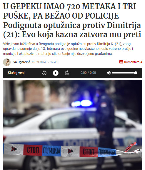 Serbia-avmp/Mladic-u-gepeku-imao-720-metaka-i-tri-puske-pa-bezao-od-policije_-Podignuta-op