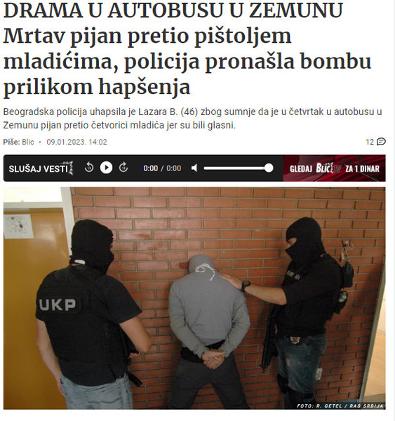 Serbia-avmp/Mrtav-pijan-pretio-pistoljem-mladicima