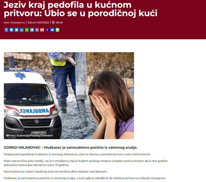 Serbia-avmp/Muskarac-je-samoubistvo-pocinio-iz-vatrenog-oruzja_