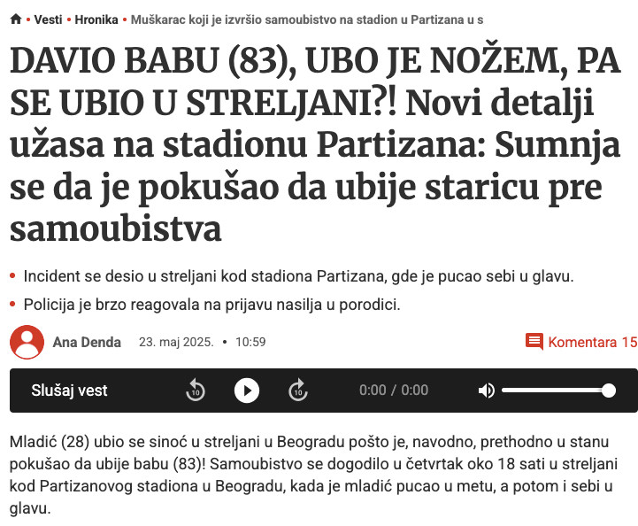 Serbia-avmp/Muskarac-koji-je-izvrsio-samoubistvo-na-stadion-u-Partizana-u-s---Blic