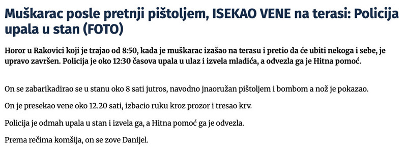 Serbia-avmp/Muskarac-posle-pretnji-pistoljem-ISEKAO-VENE-na-terasi_-Policija-upala-u-stan-