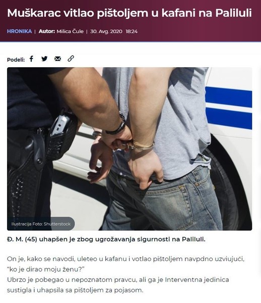 Serbia-avmp/Muskarac-vitlao-pistoljem-u-kafani-na-Paliluli