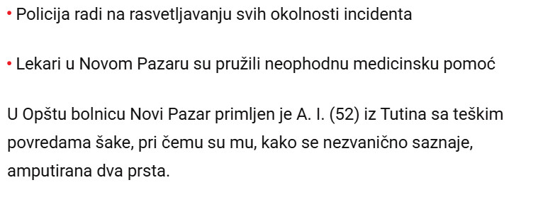 Serbia-avmp/Muskarcu-nakon-lova-amputirana-dva-prsta_-Jeziv-incident-u-Tutinu---Blic-1